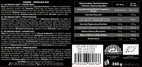 Etiketa k výrobku DS0420