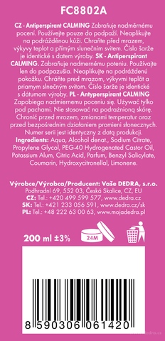 Etykieta produktu FC8802A