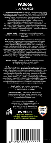 Etiketa k výrobku PA0666