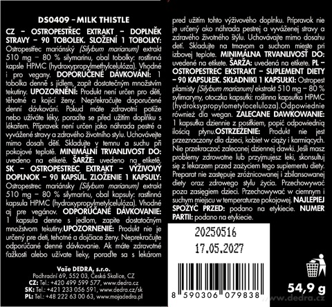 Etiketa k výrobku DS0409