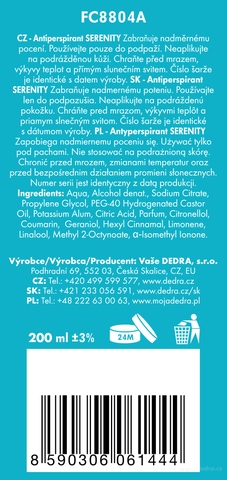 Etiketa k výrobku FC8804A