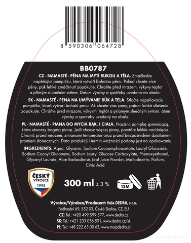 Etiketa k výrobku BB0787