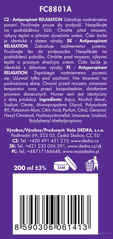 Etykieta produktu FC8801S