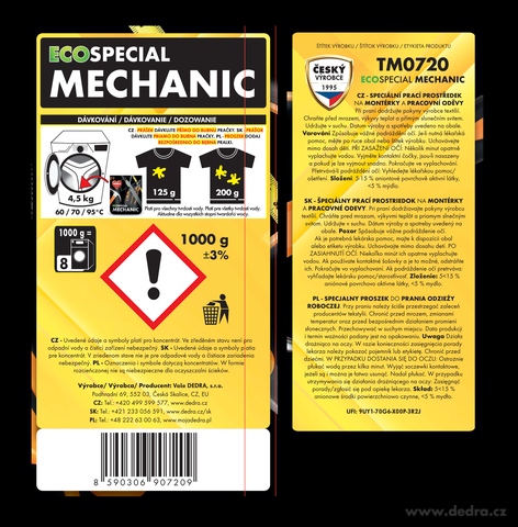 Etiketa k výrobku TM0720