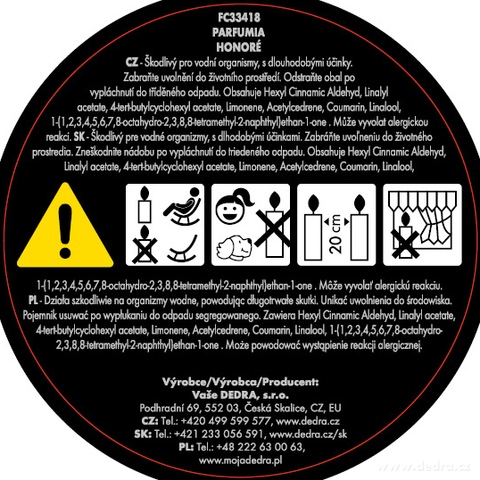 Etiketa k výrobku FC33418