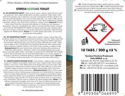 Etiketa k výrobku ST0954 Etiketa k výrobku ST0954