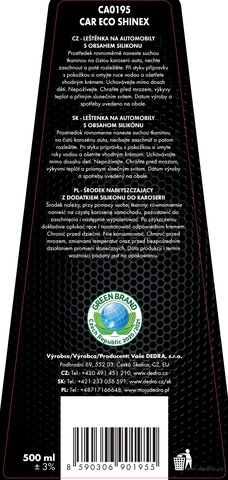 Etiketa k výrobku CP0835