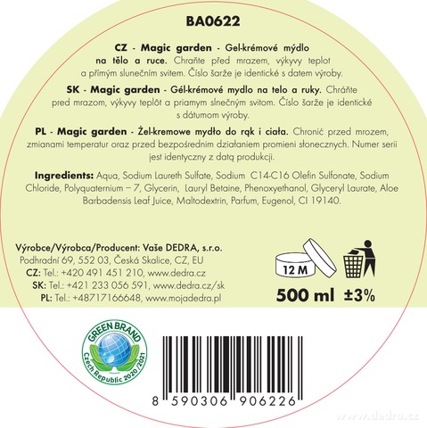 Etiketa k výrobku BA06221 Etiketa k výrobku BA06221