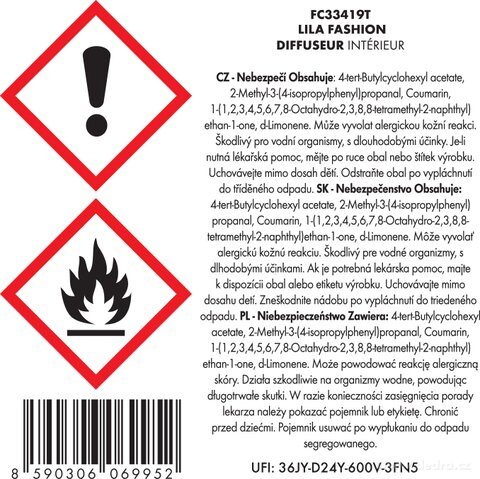 Etiketa k výrobku FC33419T