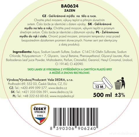 Etiketa k výrobku BA06241 Etiketa k výrobku BA06241