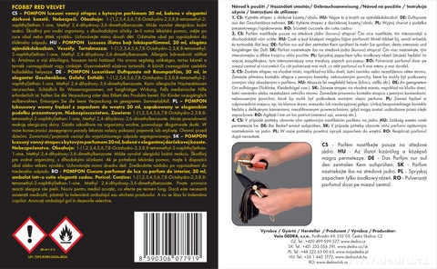Etiketa k výrobku FC0887