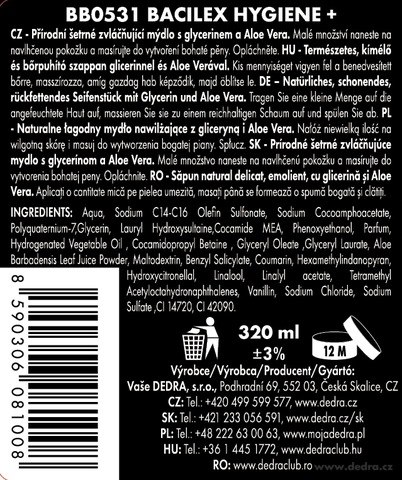 Etiketa k výrobku BB0531