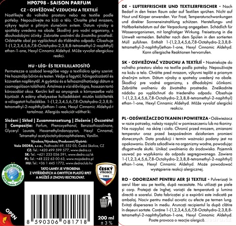 Etiketa k výrobku HP0798