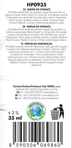 Etiketa k výrobku HP0935