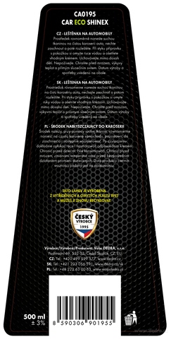 Etiketa k výrobku CA0195