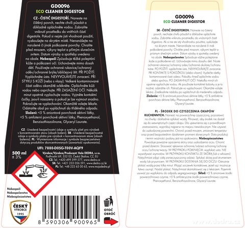 Etiketa k výrobku GD0096