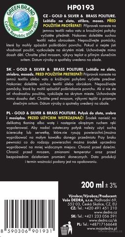 Etiketa k výrobku HP0193 Etiketa k výrobku HP0193