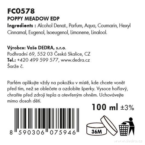 Etykieta produktu FC0578X Etykieta produktu FC0578X