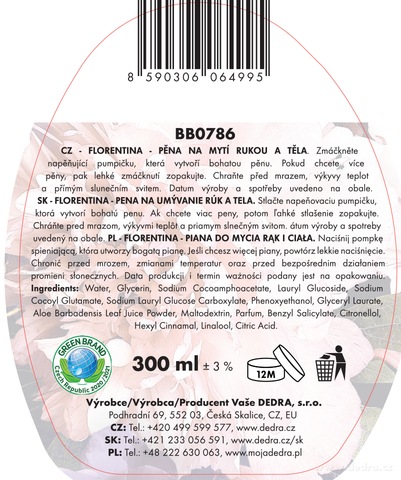 Etiketa k výrobku BB0786C