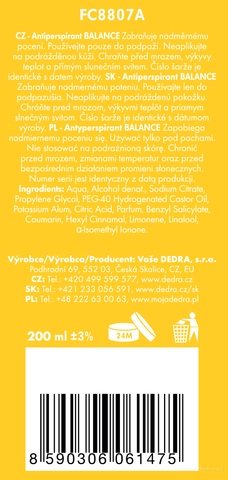 Etiketa k výrobku FC8807A