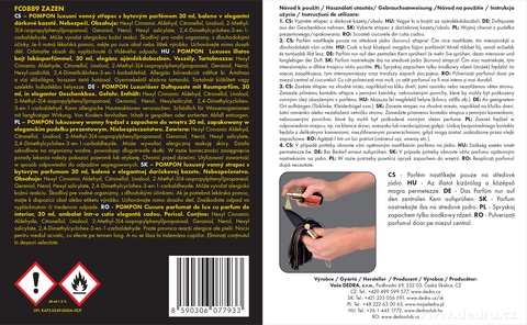 Etiketa k výrobku FC0889