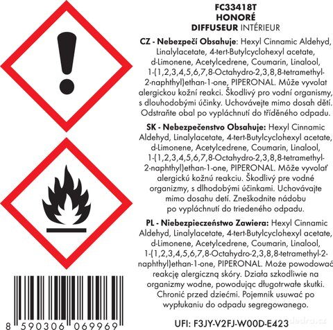 Etiketa k výrobku FC33418T