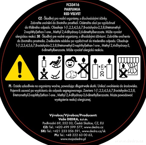 Etiketa k výrobku FC33416