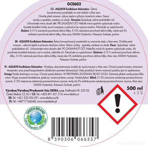 Etiketa k výrobku GC0603 Etiketa k výrobku GC0603