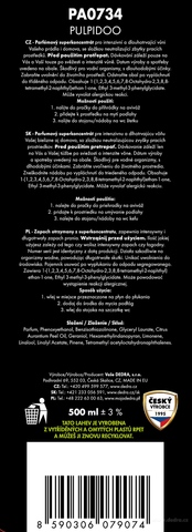 Etiketa k výrobku PA0734