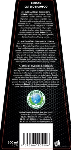 Etiketa k výrobku CS0549