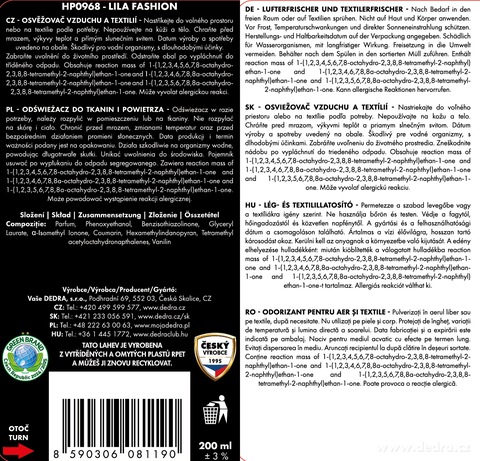 Etiketa k výrobku HP0968