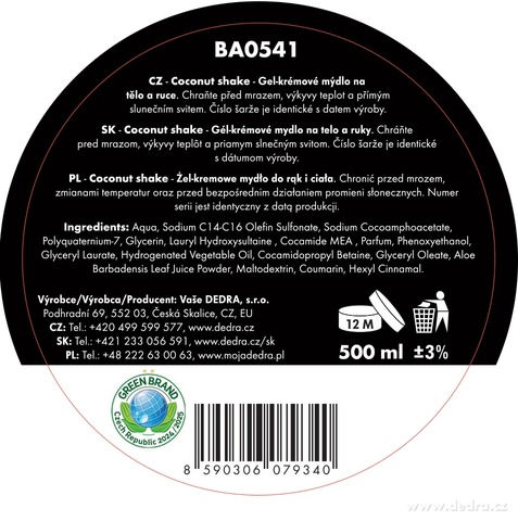 Etiketa k výrobku CP0784