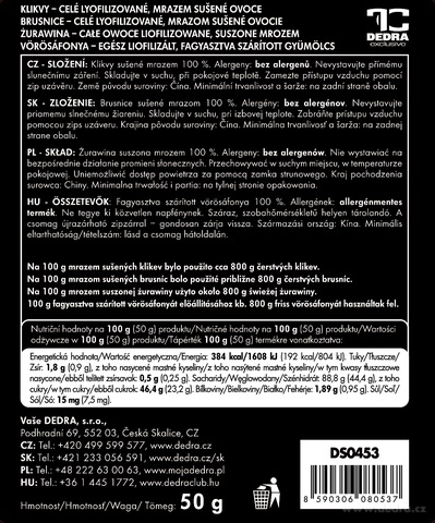 Etiketa k výrobku DS0453