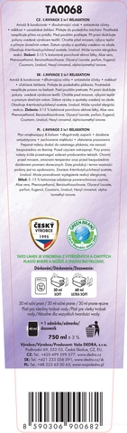 Etiketa k výrobku TA0068