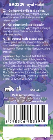 Etiketa k výrobku BA0329