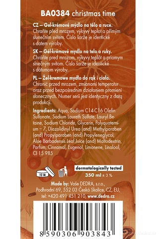 Etiketa k výrobku BA0384
