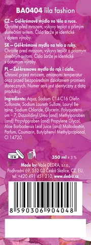 Etiketa k výrobku BA0404