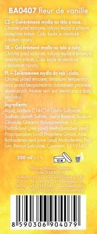 Etiketa k výrobku BA0407