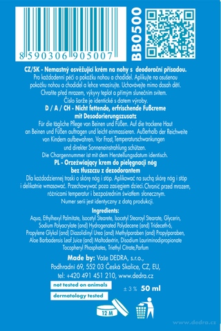 Etiketa k výrobku BB0500