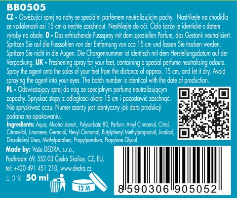 Etiketa k výrobku BB0505