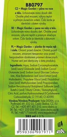 Etiketa k výrobku BB0797