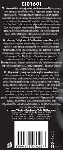 Etiketa k výrobku CI01601