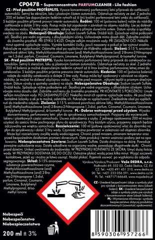 Etiketa k výrobku CP0478