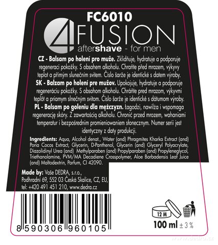 Etiketa k výrobku FC6010 Etiketa k výrobku FC6010