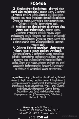 Etykieta produktu FC6466 Etykieta produktu FC6466