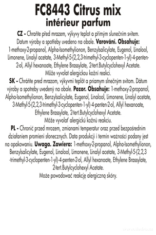 Etiketa k výrobku FC8443