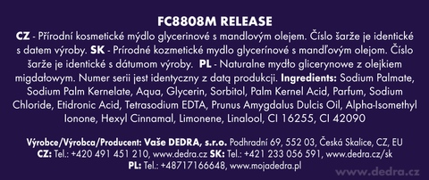 Etiketa k výrobku FC8808M