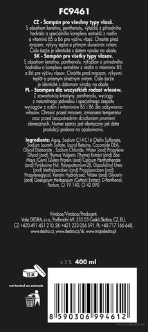 Etiketa k výrobku FC9461