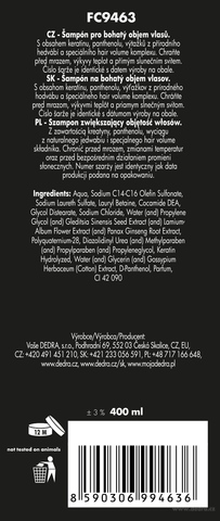 Etiketa k výrobku FC9463