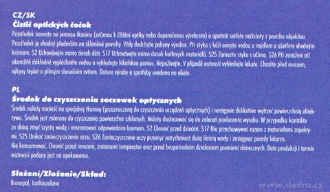 Etiketa k výrobku HF0191